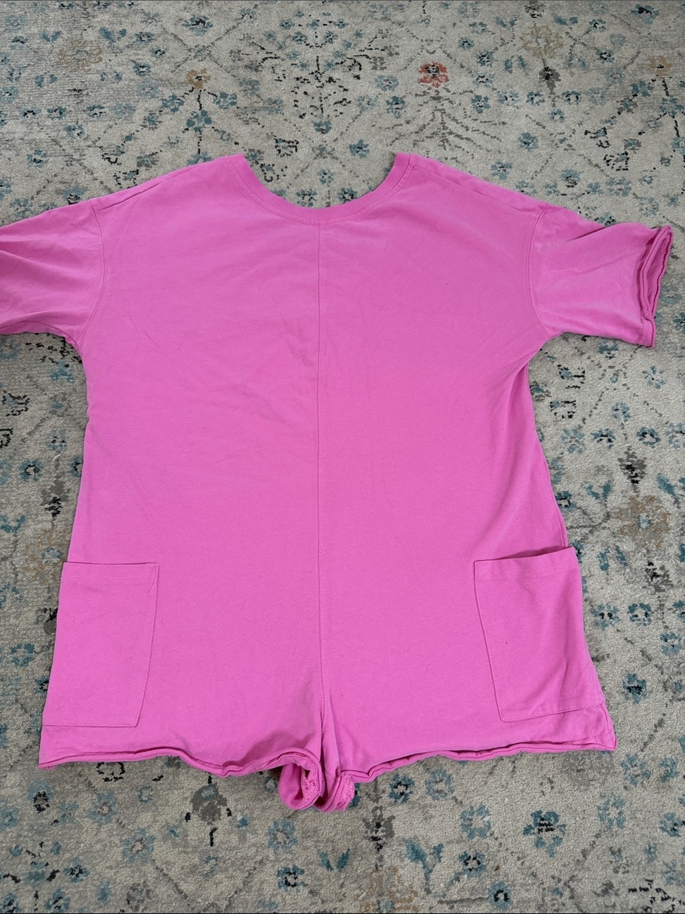 Hotshot reversible jumper Pink Short-Sleeve Romper with Pockets
